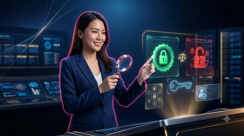 Minh họa kiểm tra tên miền và tiêu chí nhận diện website giả nền tảng trực tuyến